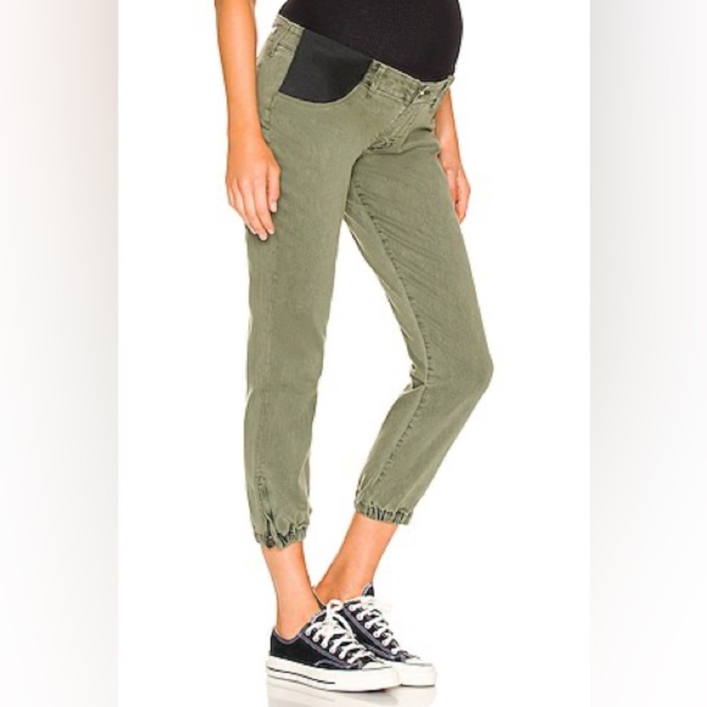 PAIGE Women's Mayslie Maternity Joggers cropped size 25 ivy green
